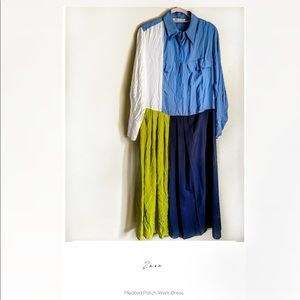 Zara | Pleated Patchwork Dress